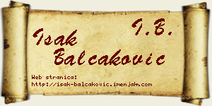 Isak Balčaković vizit kartica